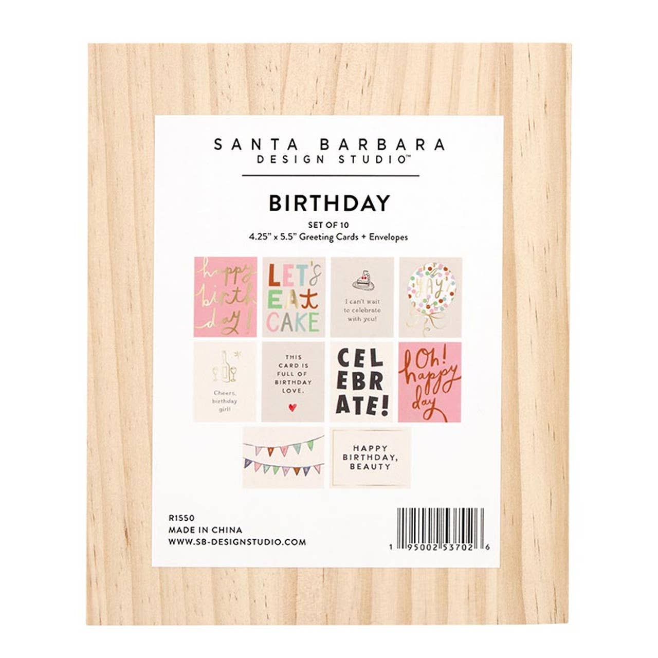 Greeting Card Set with Wood Box - Birthday: Material