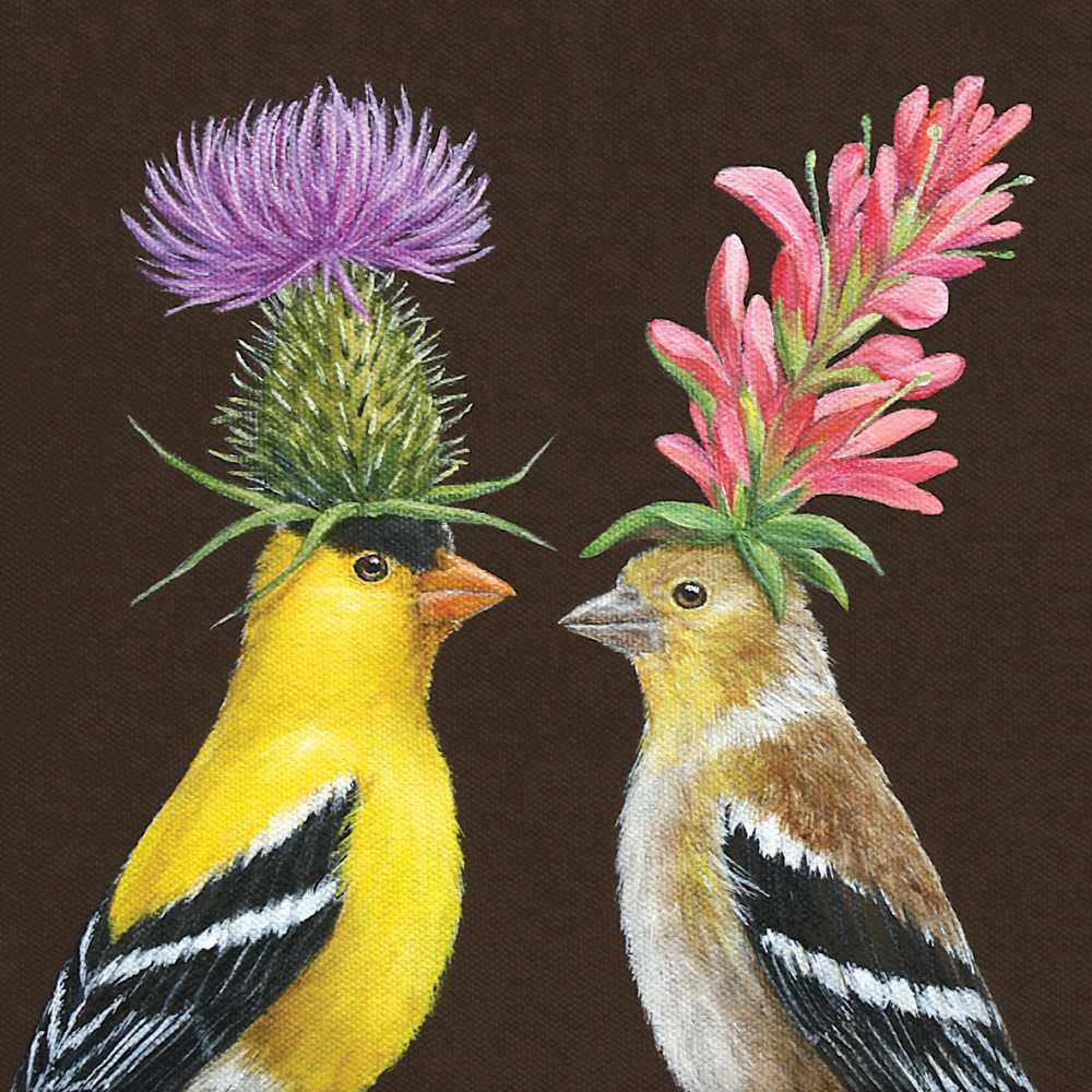 GOLDFINCH COUPLE Cocktail Napkins
