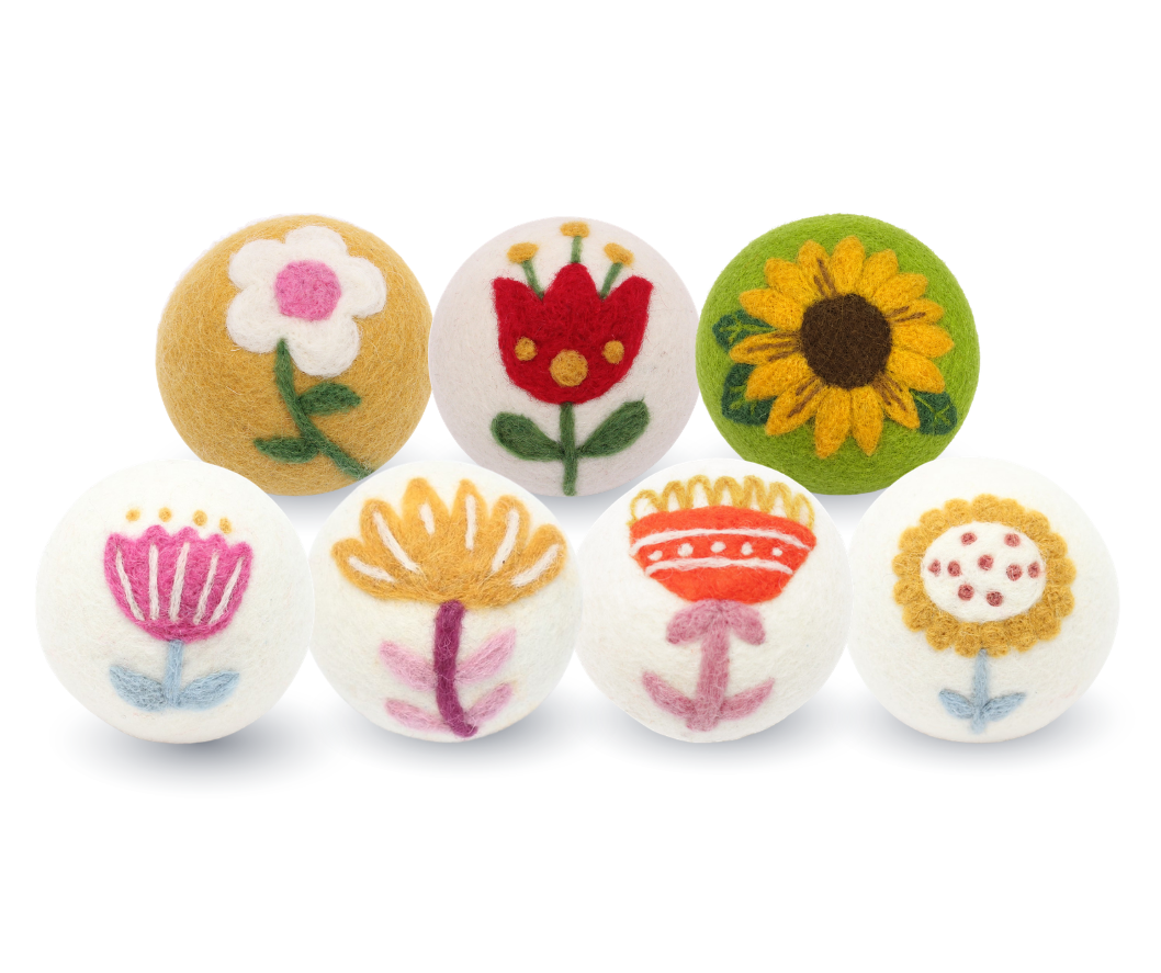 Flowers: Eco Wool Dryer Balls Fair Trade: Sunflower