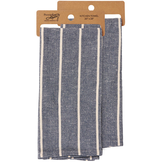 Blue Cream Stripe Kitchen Towel