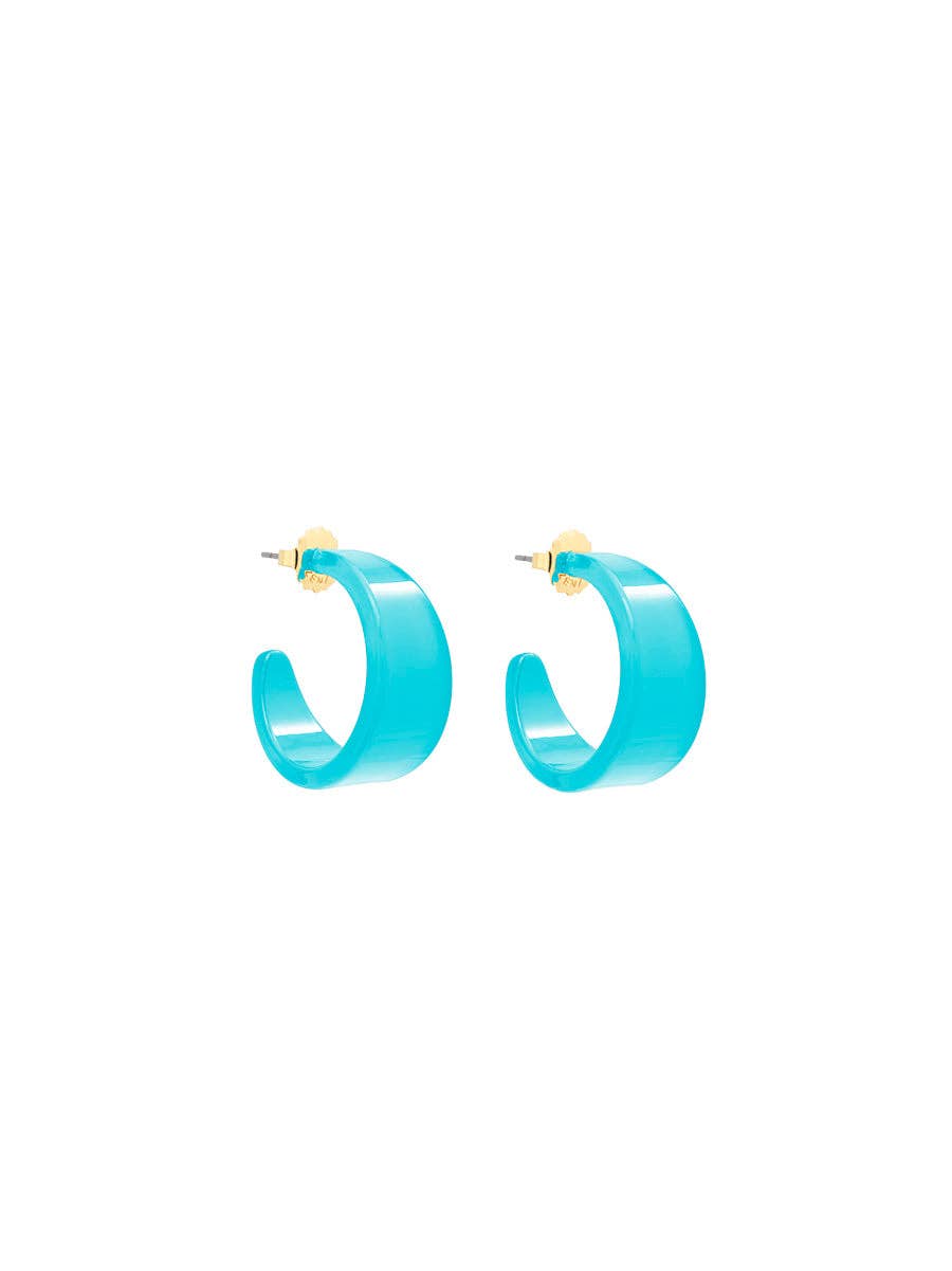 Small Chunky Resin Hoop Earring: GRN
