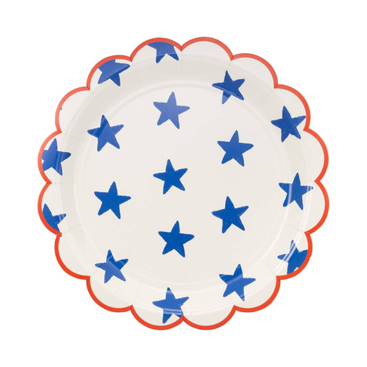 Blue Stars Paper Plate - 9"