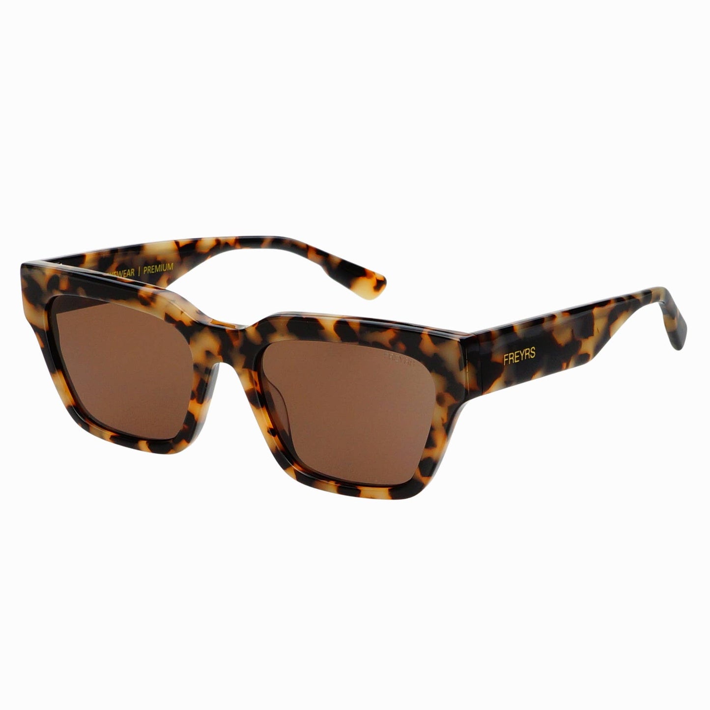 Freyrs Hayden Acetate Unisex Rectangular Sunglasses: Milky Tortoise