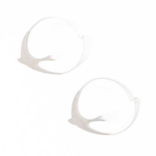 Ink + Alloy Amelia Circle Bird Hoop Earrings Silver