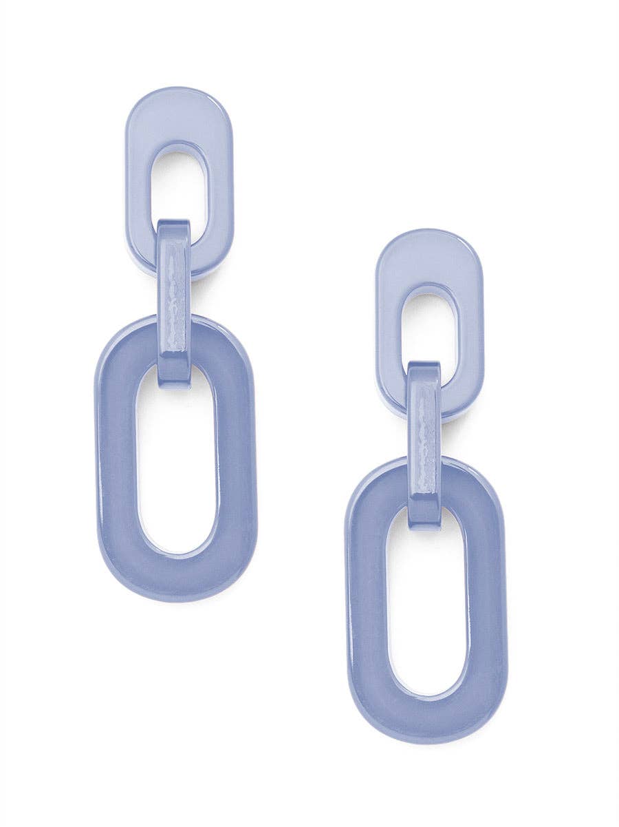 Resin Cable Chain Drop Earring: BLK