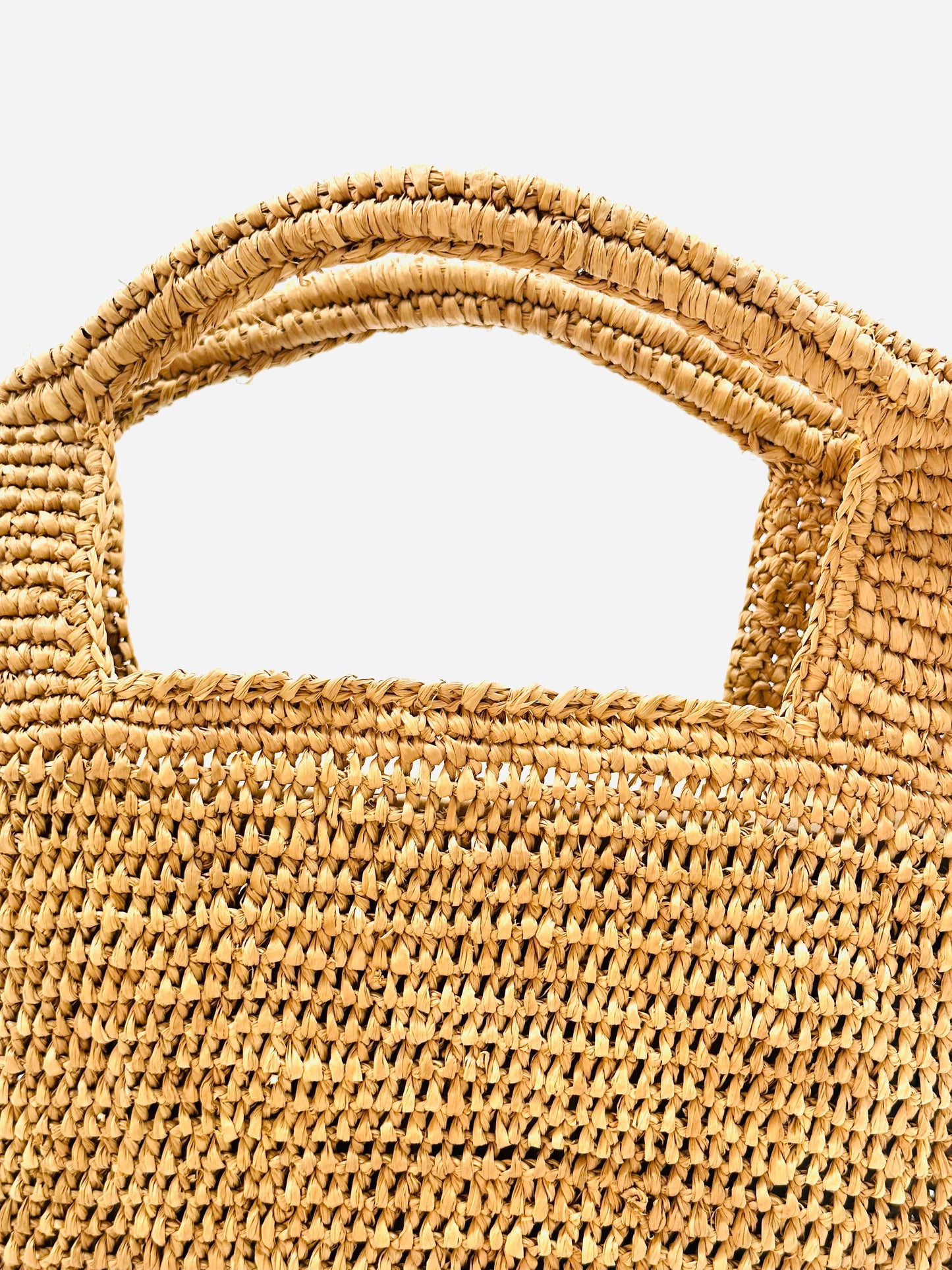 ConCon Crochet Straw Basket: Natural