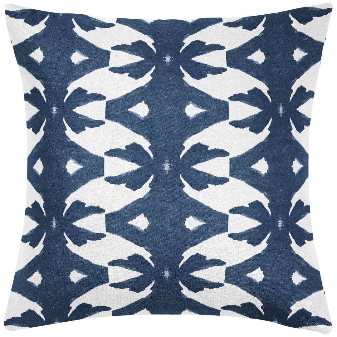 Palm Navy Decorative Pillow: 22” x 22” Throw Pillow