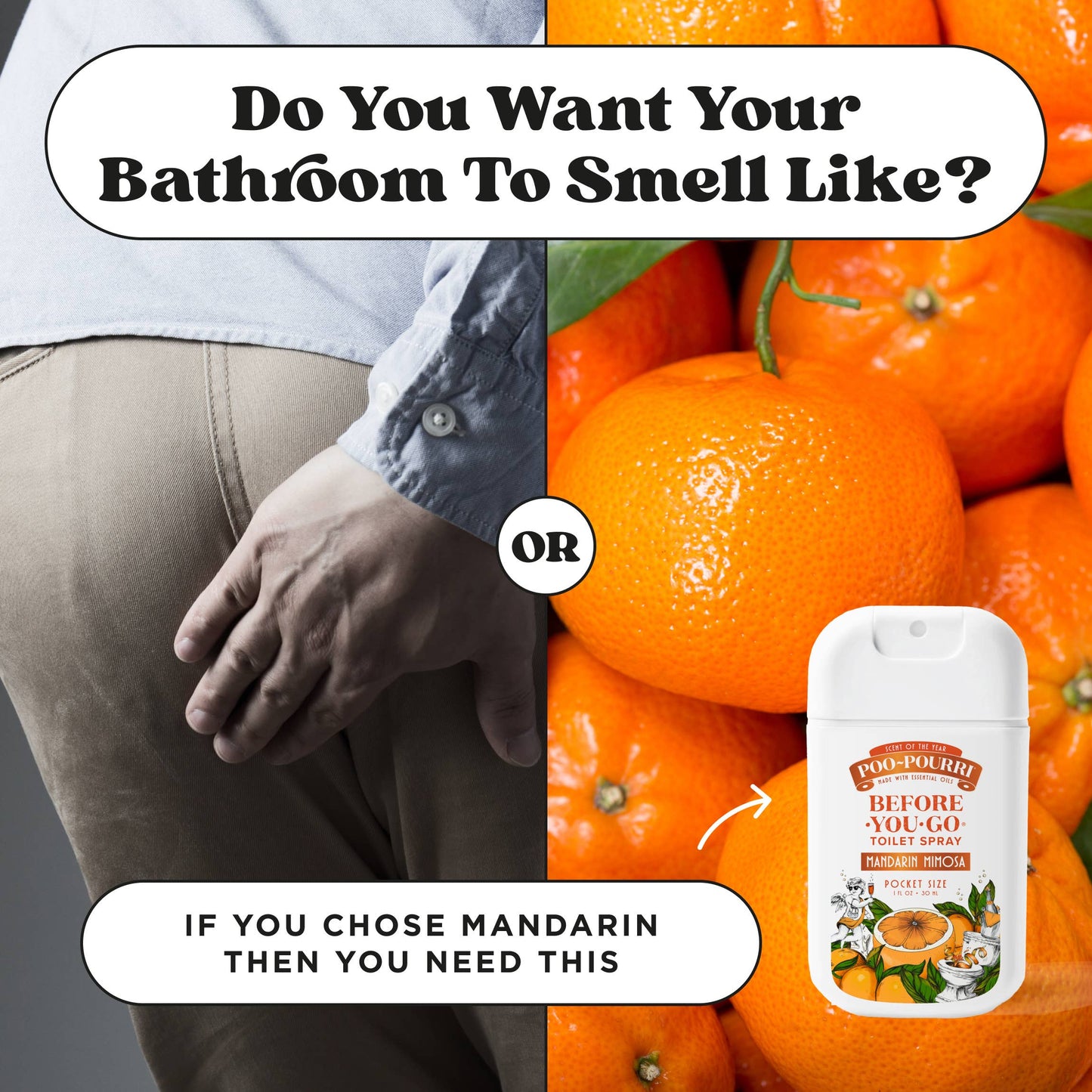 Poo~Pourri Mandarin Mimosa 1oz Pocket Sprayer, Pouched