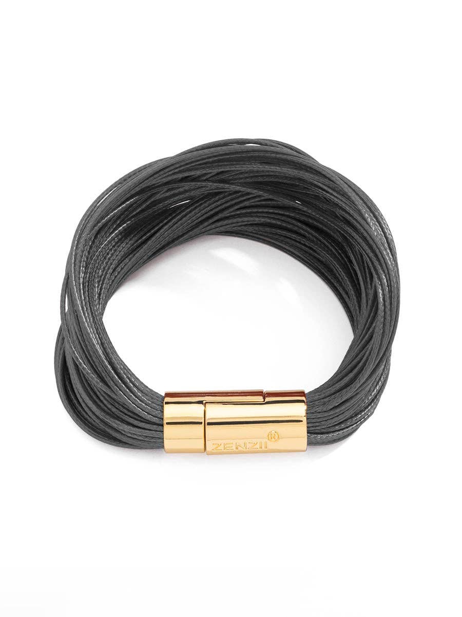 Layered Leather Rope Bracelet: BLK[D]