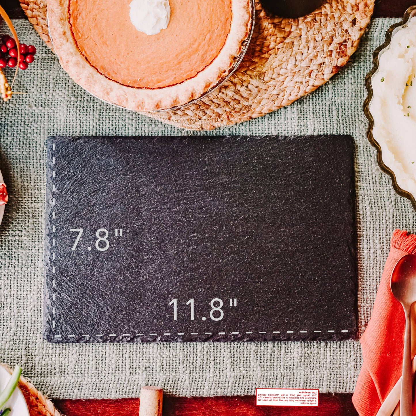 Lake Burton Map Slate Serving Board: Small Corner Design