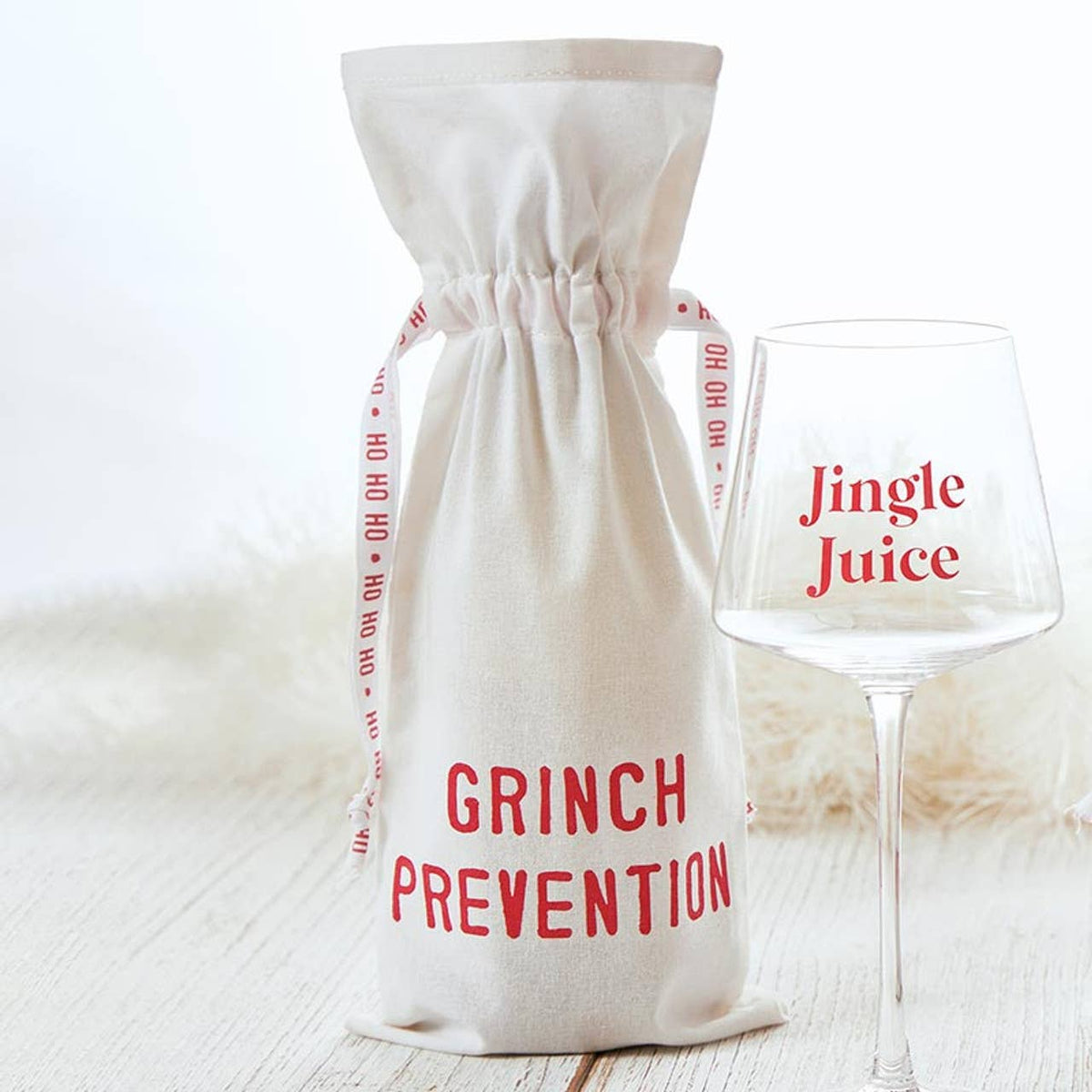 Face to Face Wine Bag - Grinch: Hand Wash Only / 100% Cotton