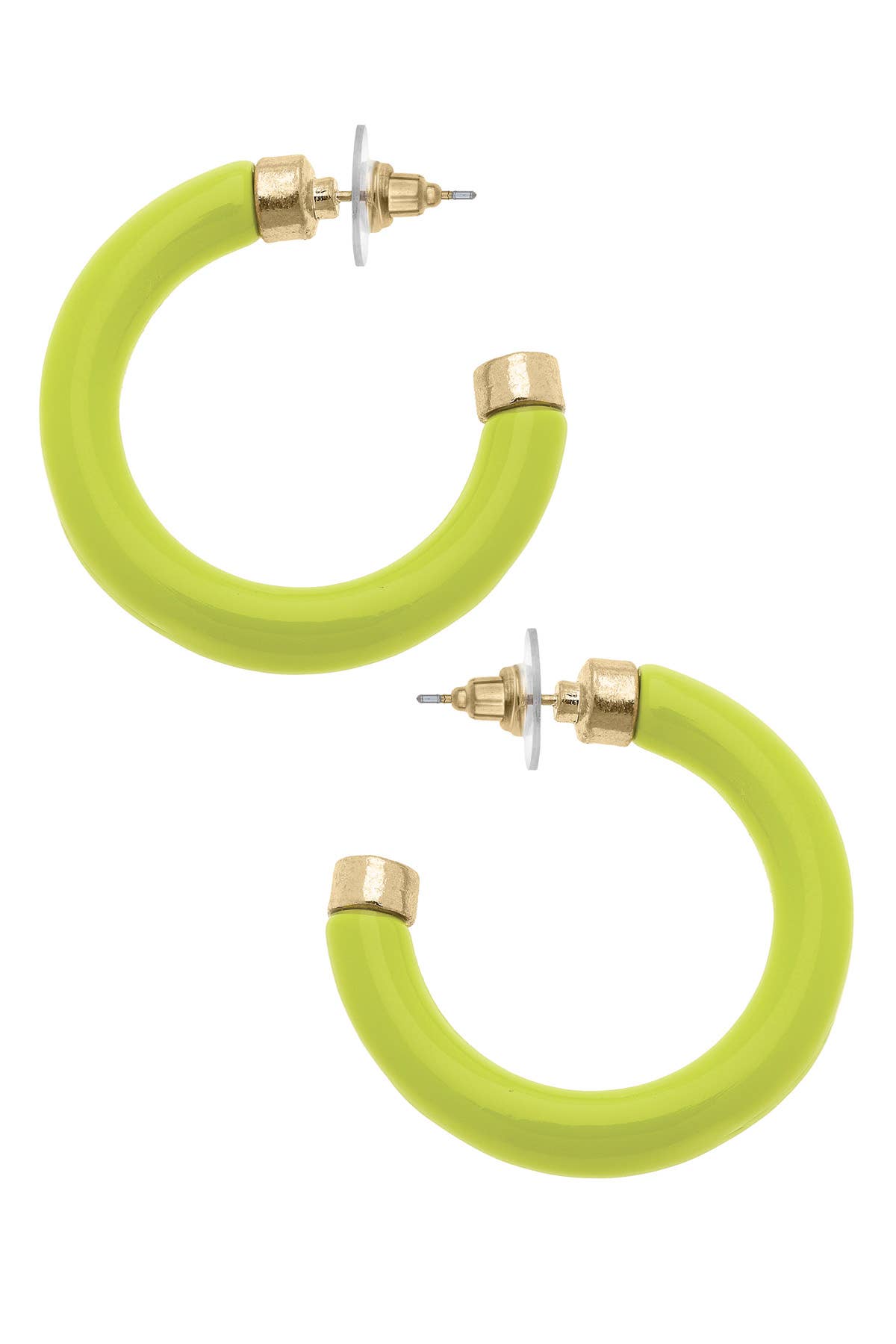 Hillary Resin Hollow Hoop Earrings: Light Pink