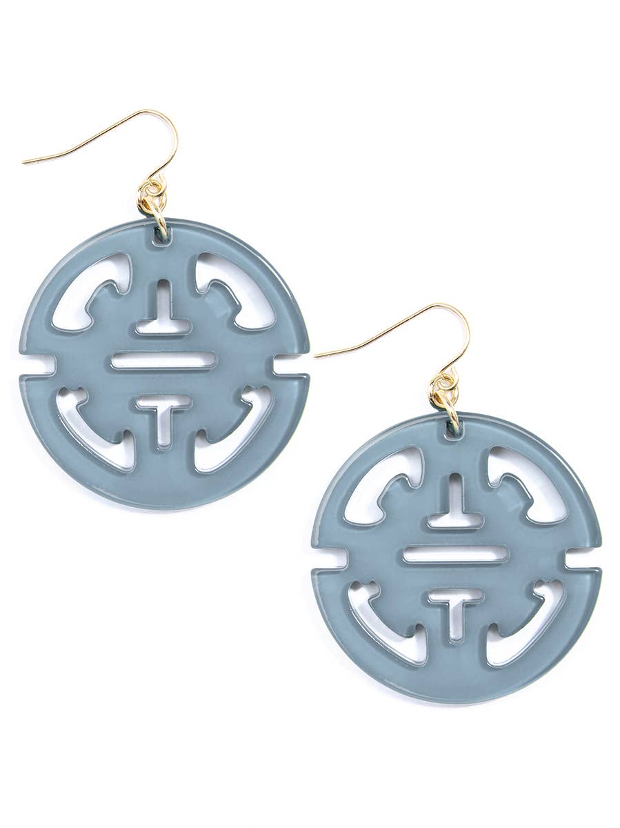 Traveling Resin Drop Earring: Navy