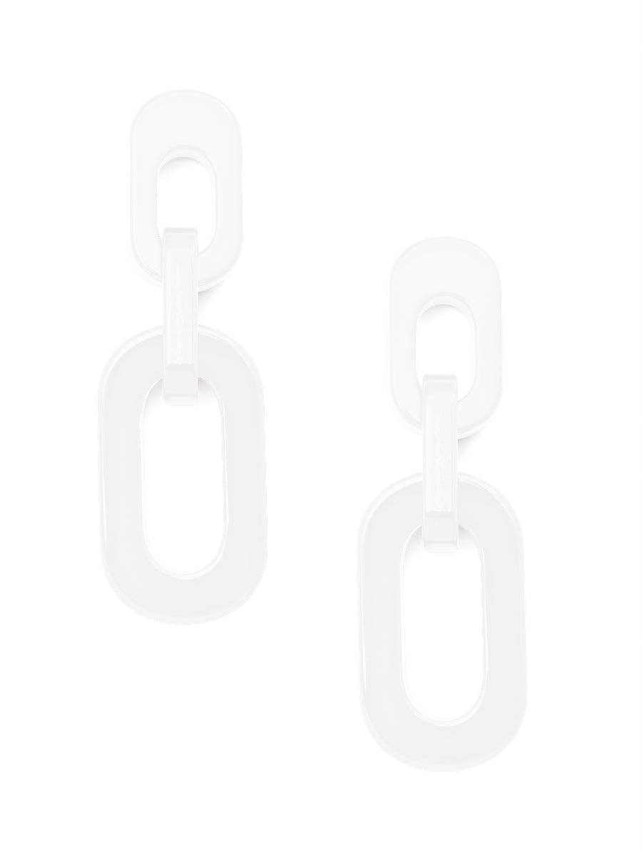 Resin Cable Chain Drop Earring: NAVY