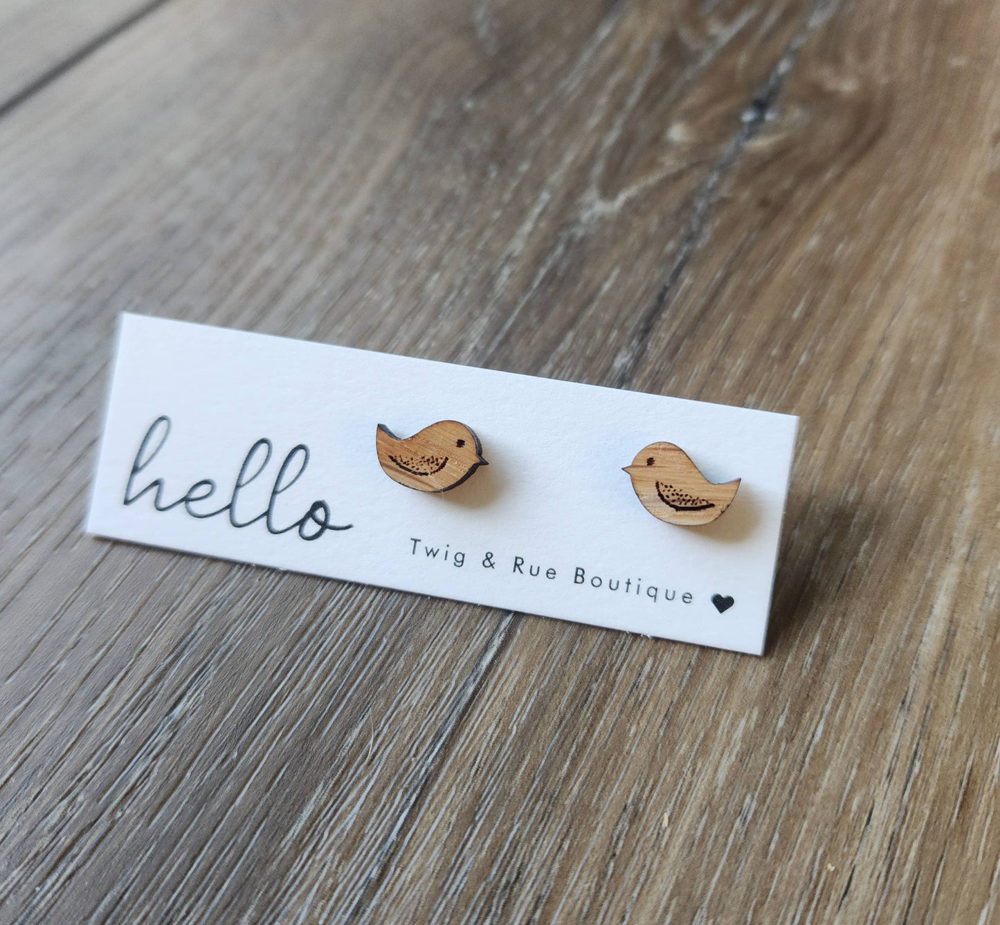 Animal Wood Earrings: Bird
