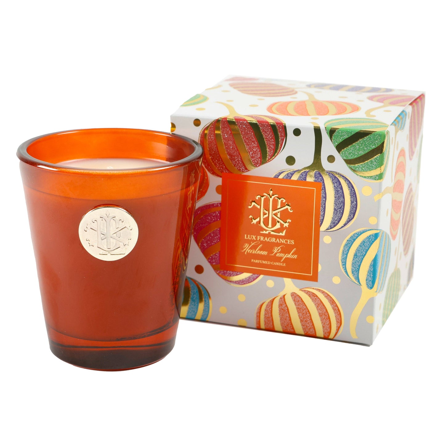 Lux Heirloom Pumpkin 8oz Designer Box Candle