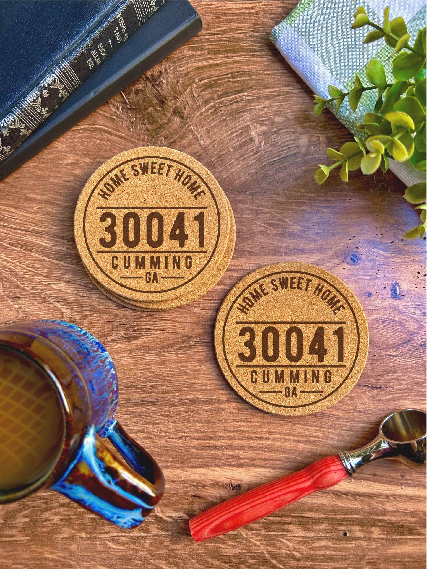 Clayton, Ga 30525 Cork Coasters - Sold Individually