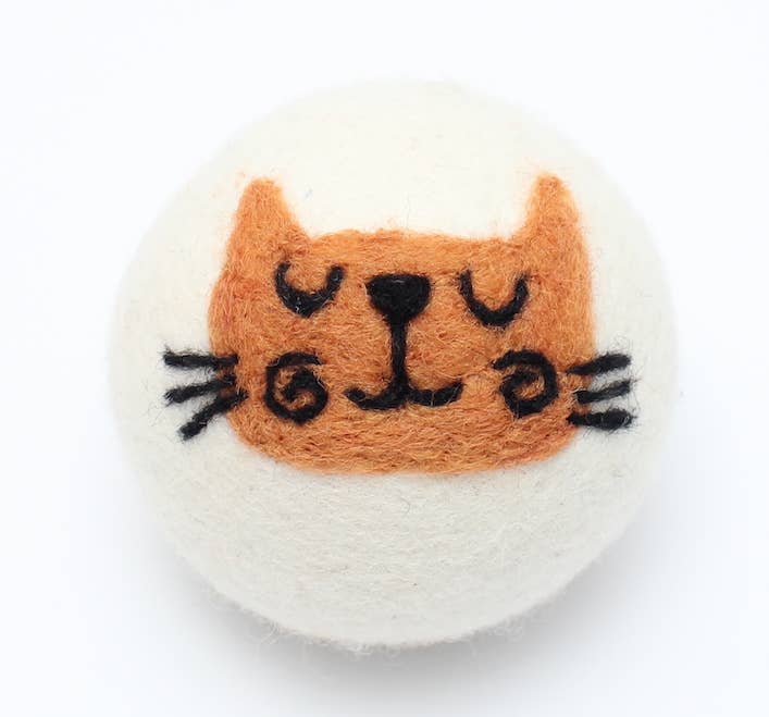 Cats: Eco Wool Dryer Balls Fair Trade: Cream Cat