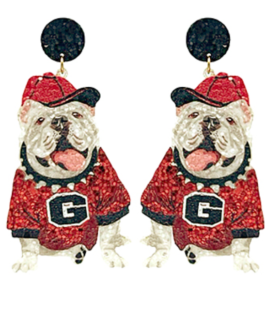Sparkly UGA Bulldog with Hat