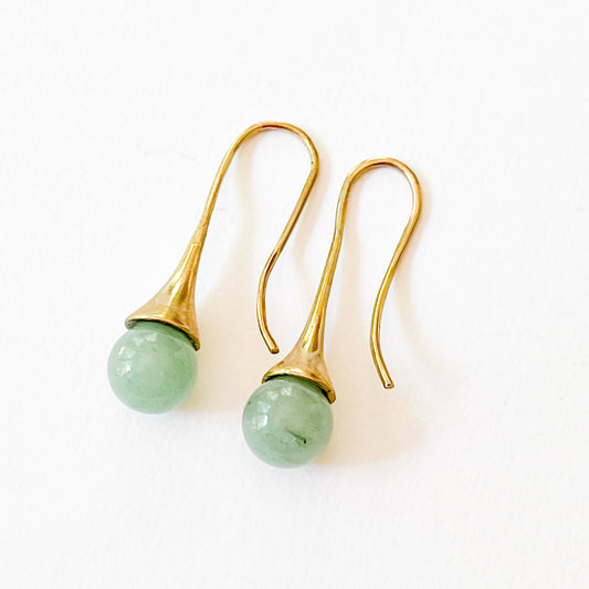 Green Aventurine Teardrop Earrings