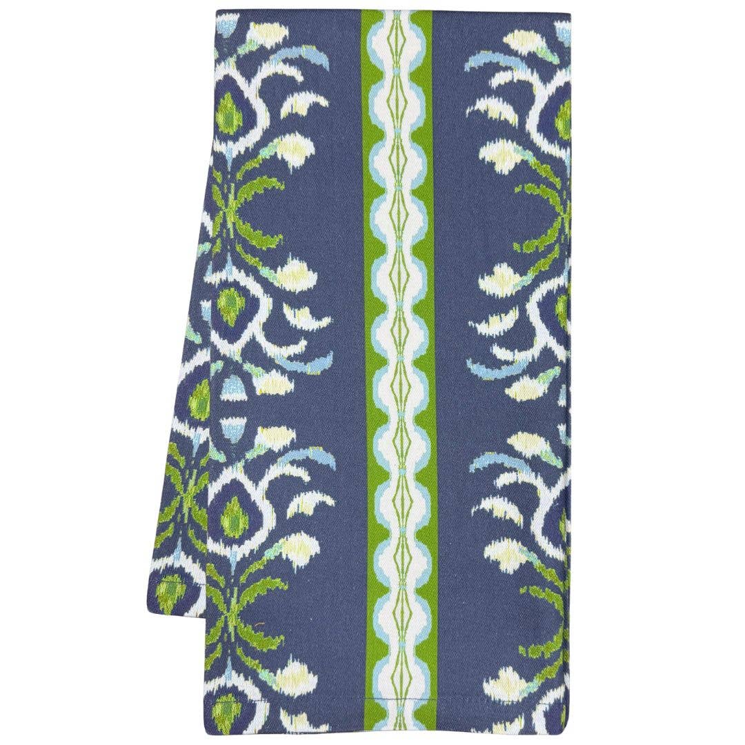 Rosemary Stripe Indigo Tea Towel: One Size