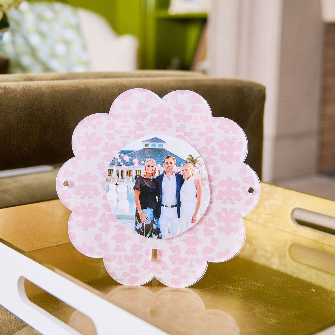 Chintz Rose Acrylic Round Picture Frame: One Size