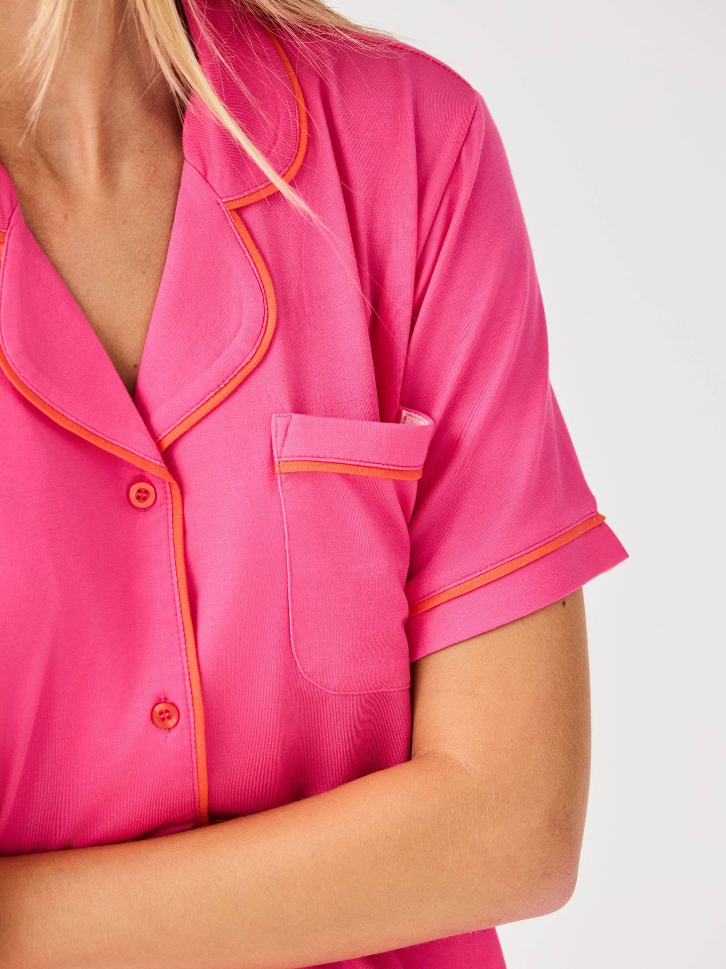 Women's Charlotte Pajama Short Sleeve Shirt | Pink