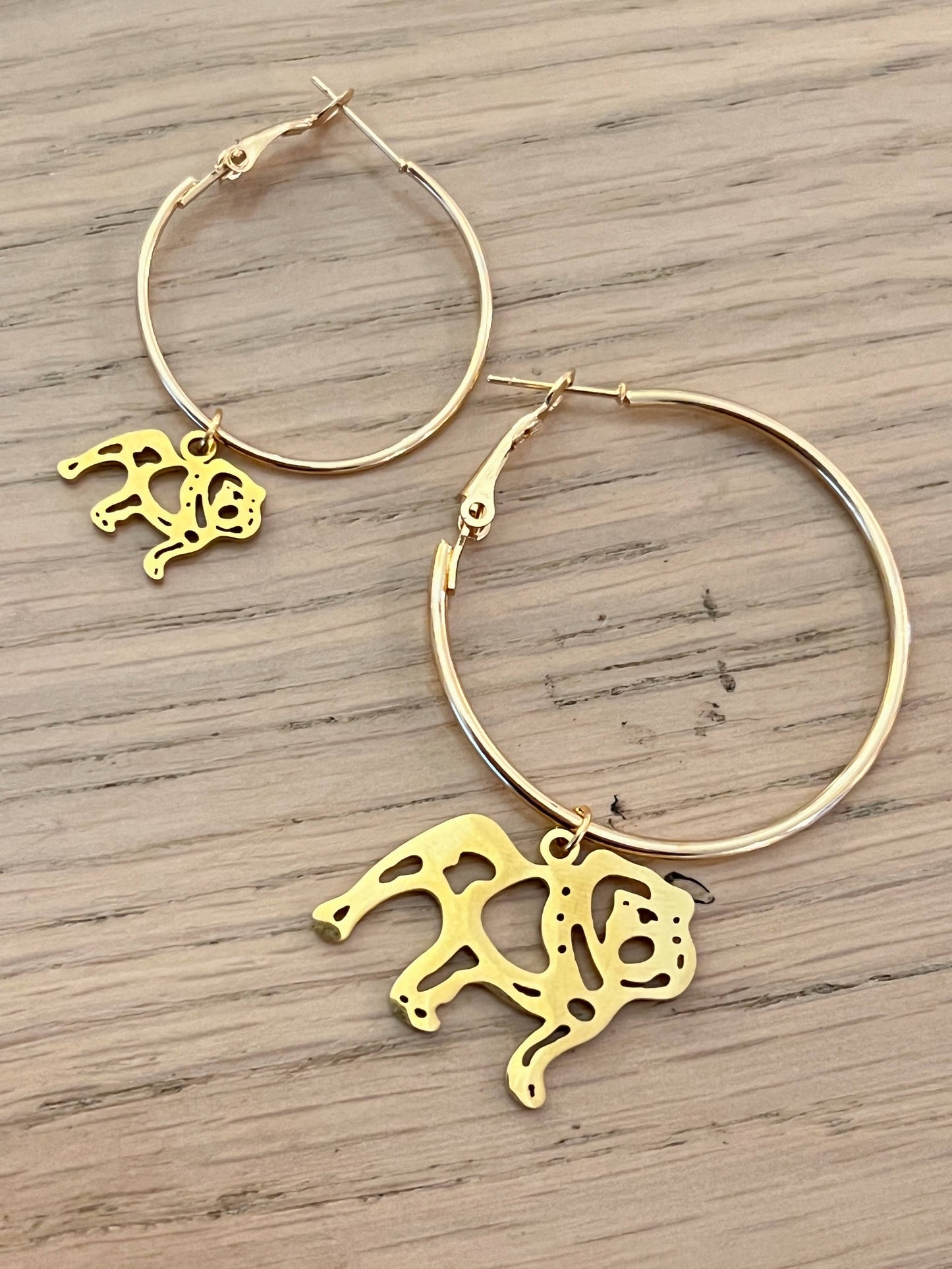 Bulldog Hoop Earrings - Small 1 inch Hoops Bulldog GameDay