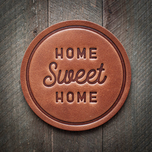 Home Sweet Home Leather Coaster