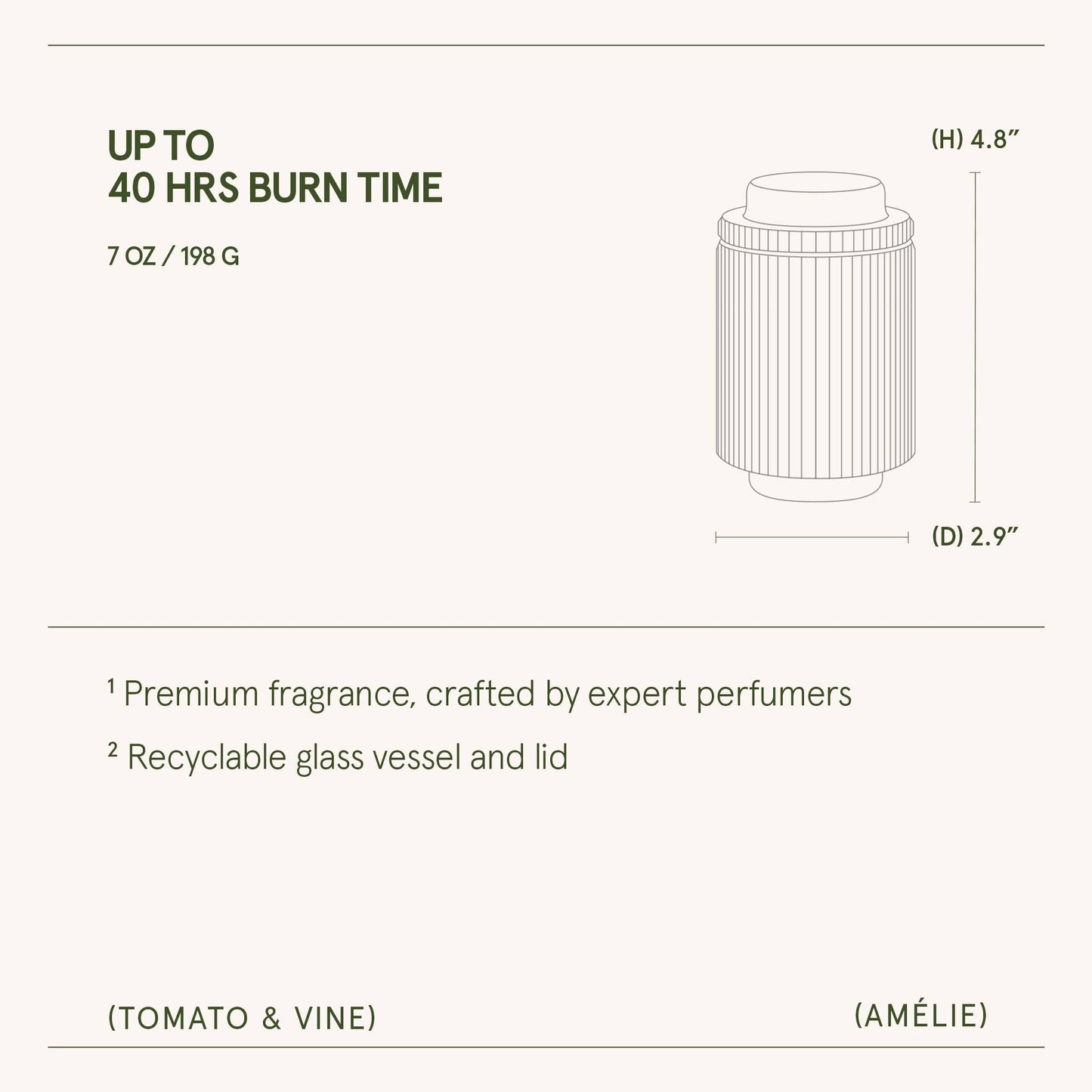 La Jolie Muse / Scented Candle - Tomato & Vine - 7oz