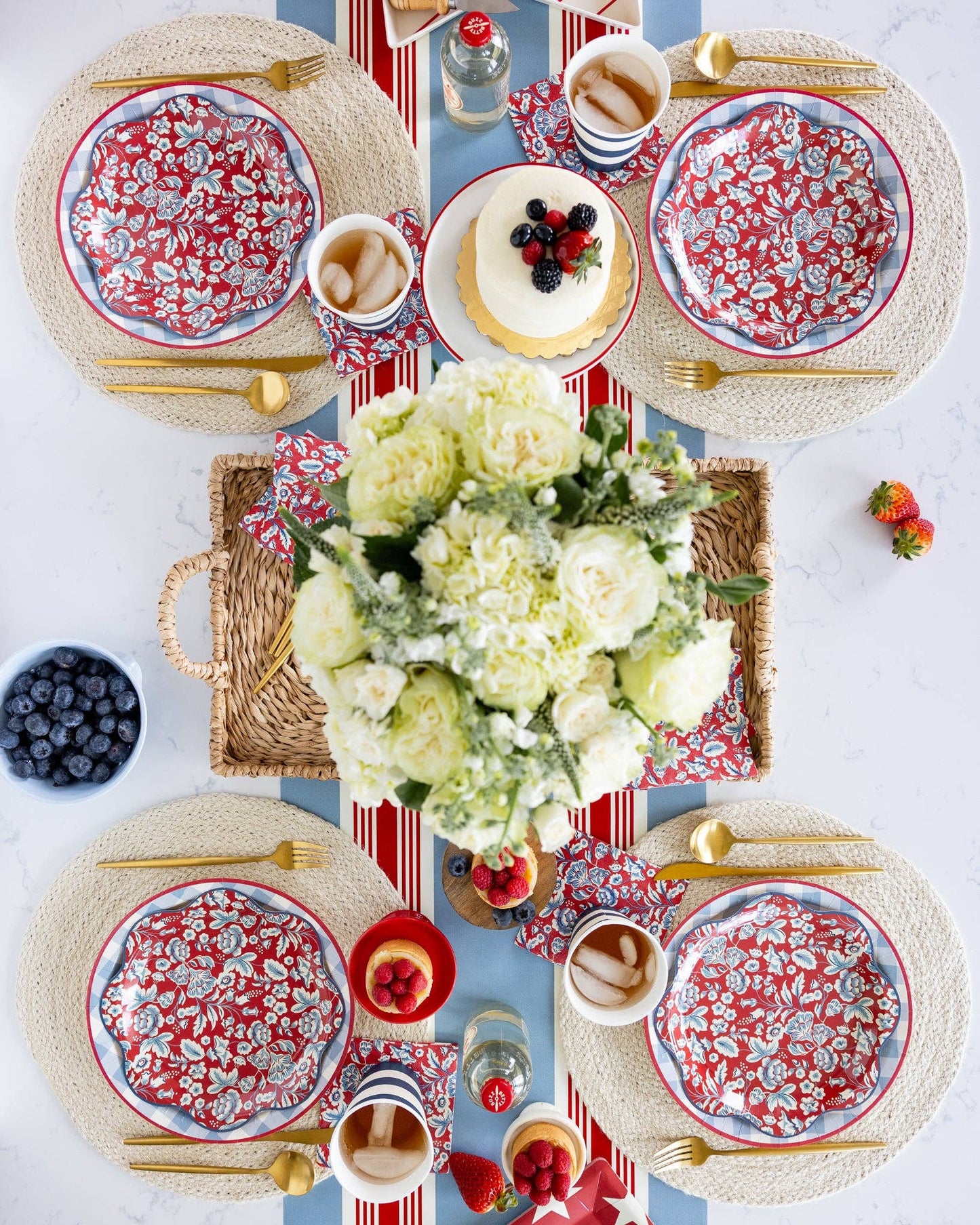 Hamptons Floral Paper Cocktail Napkin