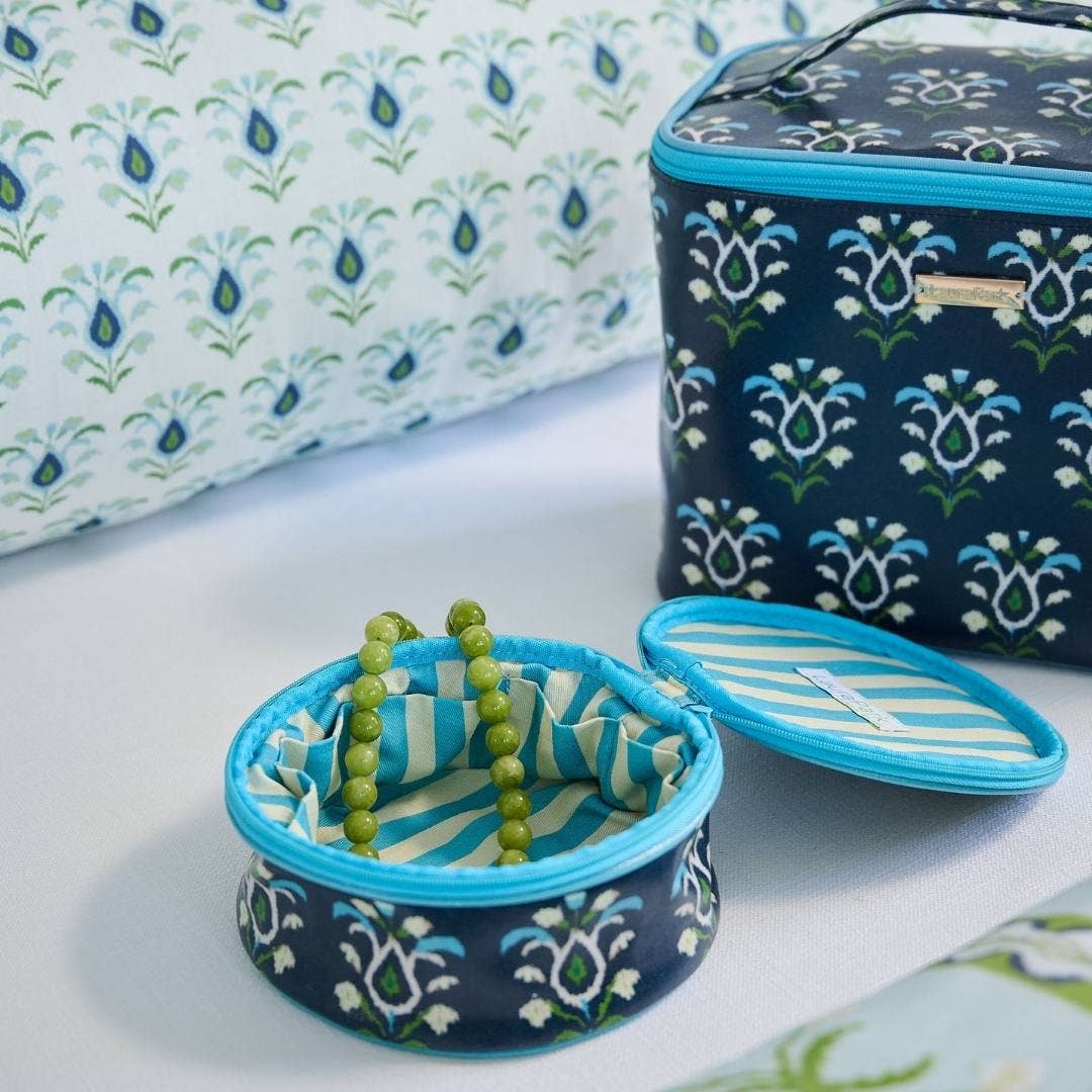 Rosemary Indigo Round Jewelry Case: One Size