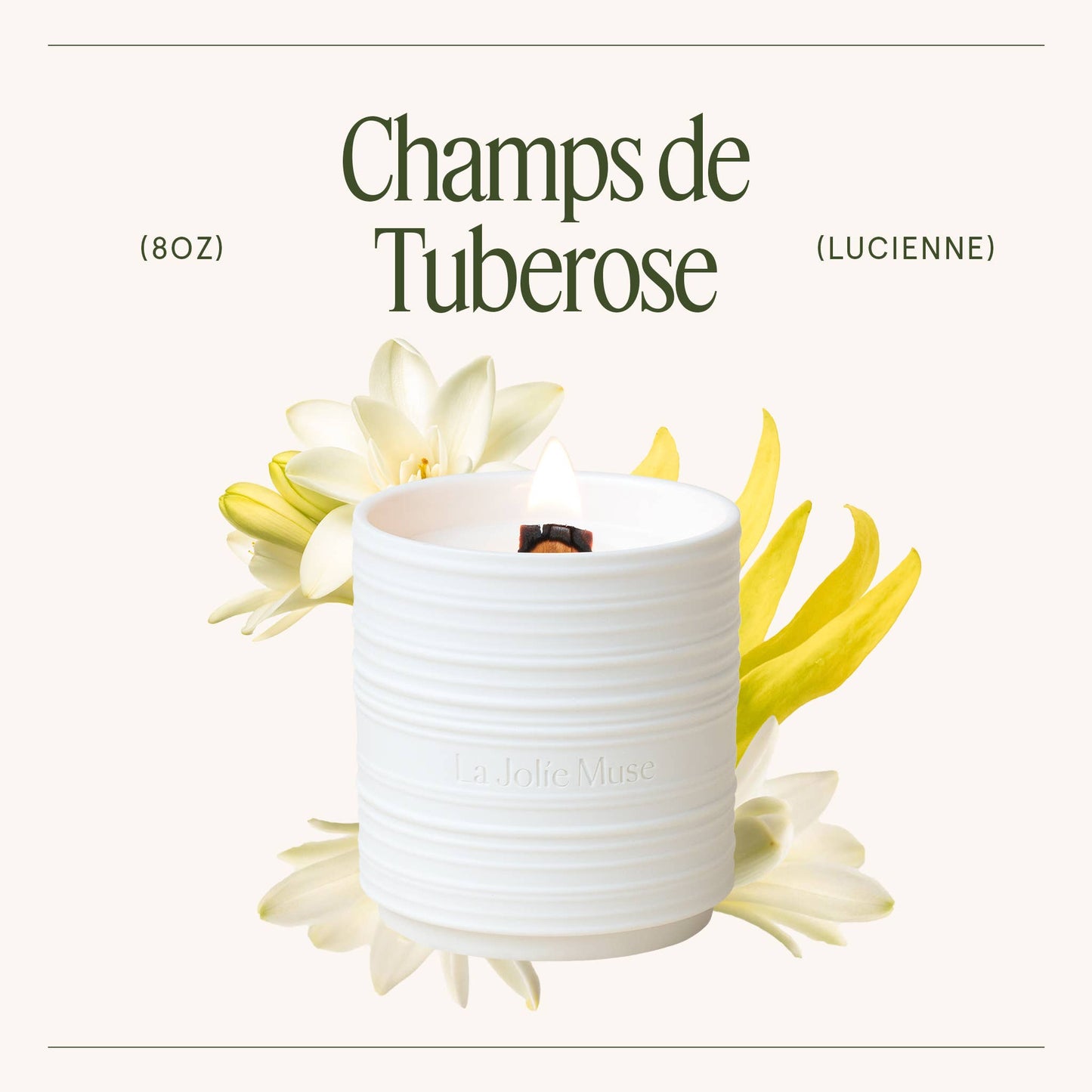 La Jolie Muse Lucienne - Champs de Tuberose 8oz Candle