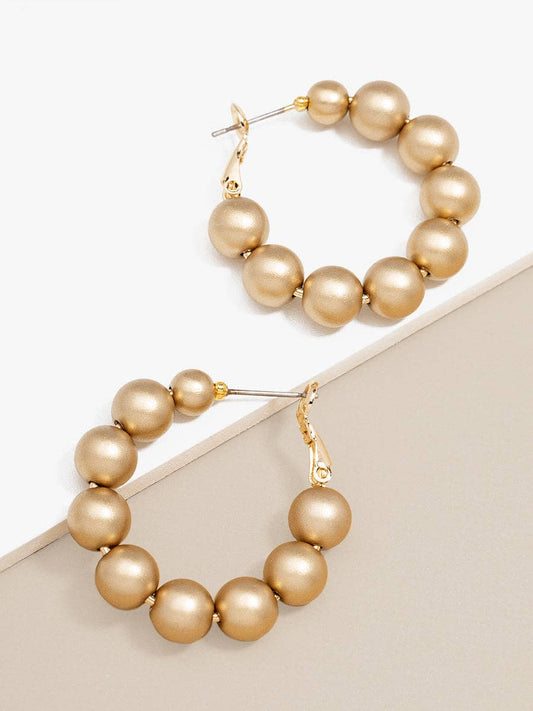 Gold Resin Beaded Hoop Earring: MG