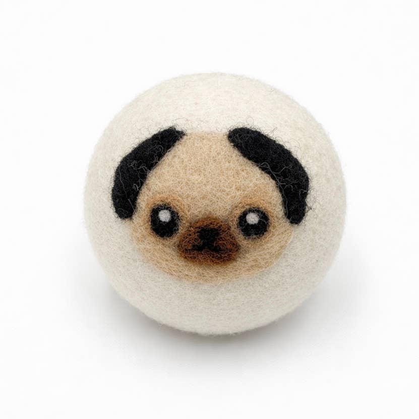 Dogs: Eco Wool Dryer Balls Fair Trade: Pug