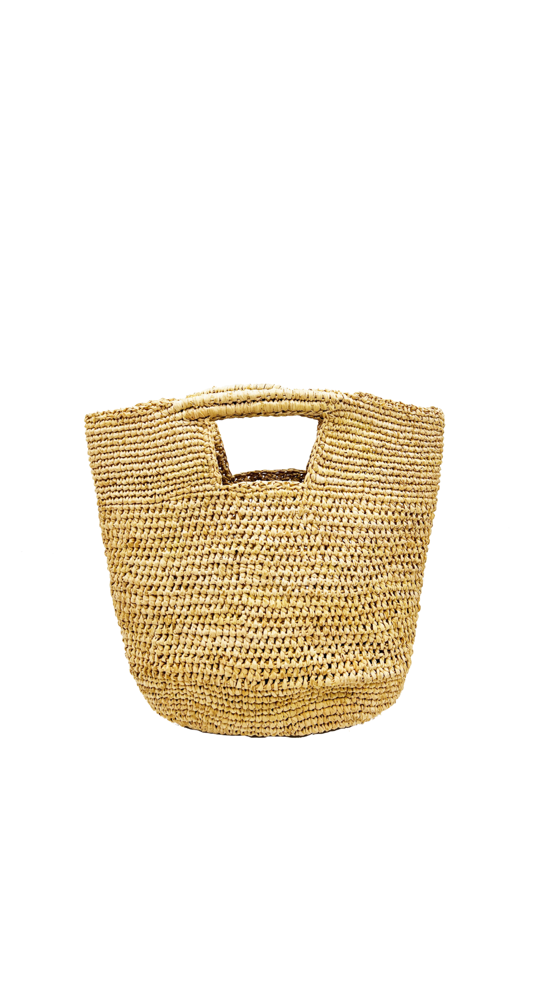 Mini ConCon Crochet Petite Straw Basket: Natural