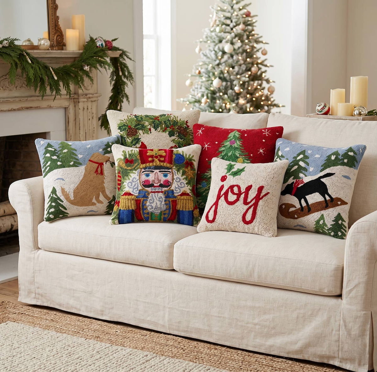 Cardinal Wreath Hook Pillow