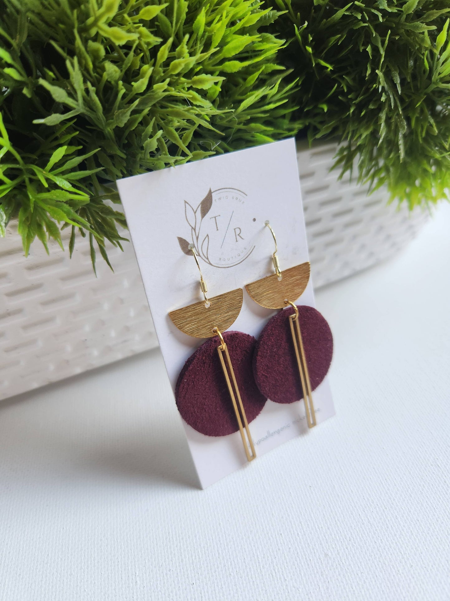 Ryan| Suede leather earring: Black