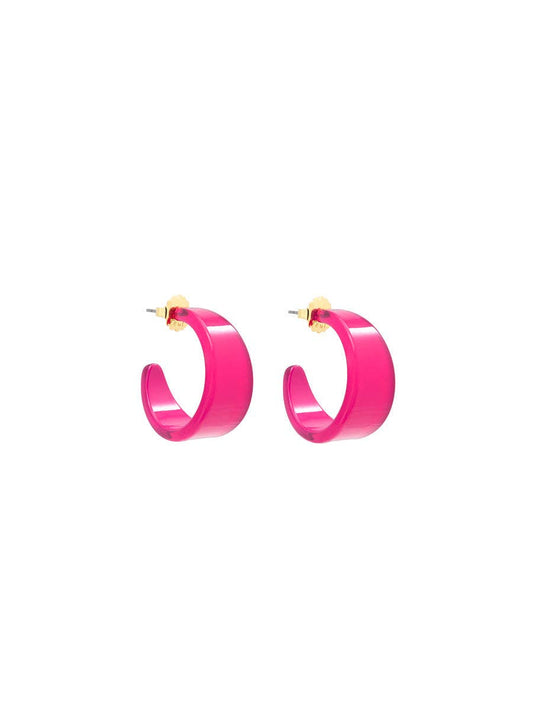 Small Chunky Resin Hoop Earring: H.PNK