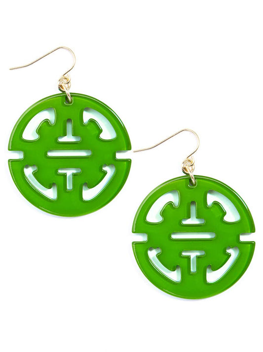 Traveling Resin Drop Earring: Green