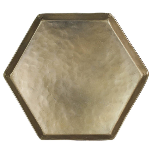 Tulum Tray, Brass - Hexagonal Lrg: Aluminum / Brass