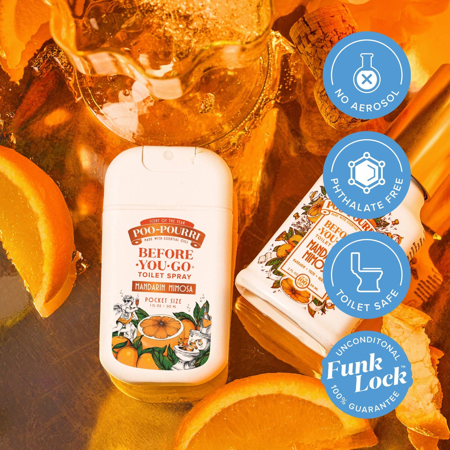 Poo~Pourri Mandarin Mimosa 1oz Pocket Sprayer, Pouched
