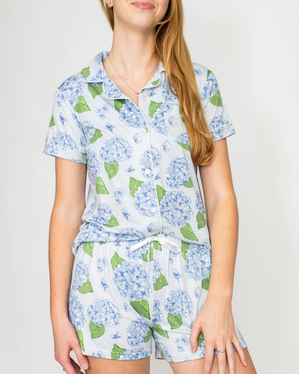 Hydrangea Sleep Shorts   Illusion/Blue/Green  -Small