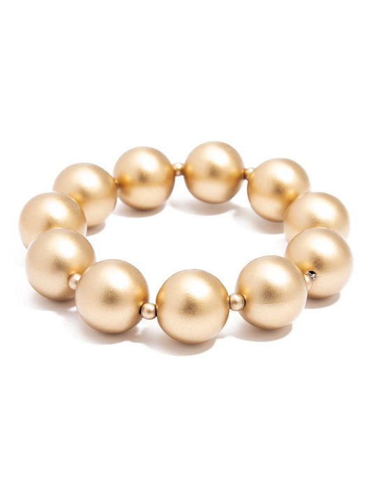 Chunky Matte Stretch Bracelet: Matte Gold