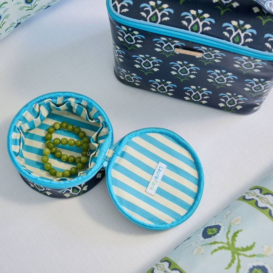 Rosemary Indigo Round Jewelry Case: One Size