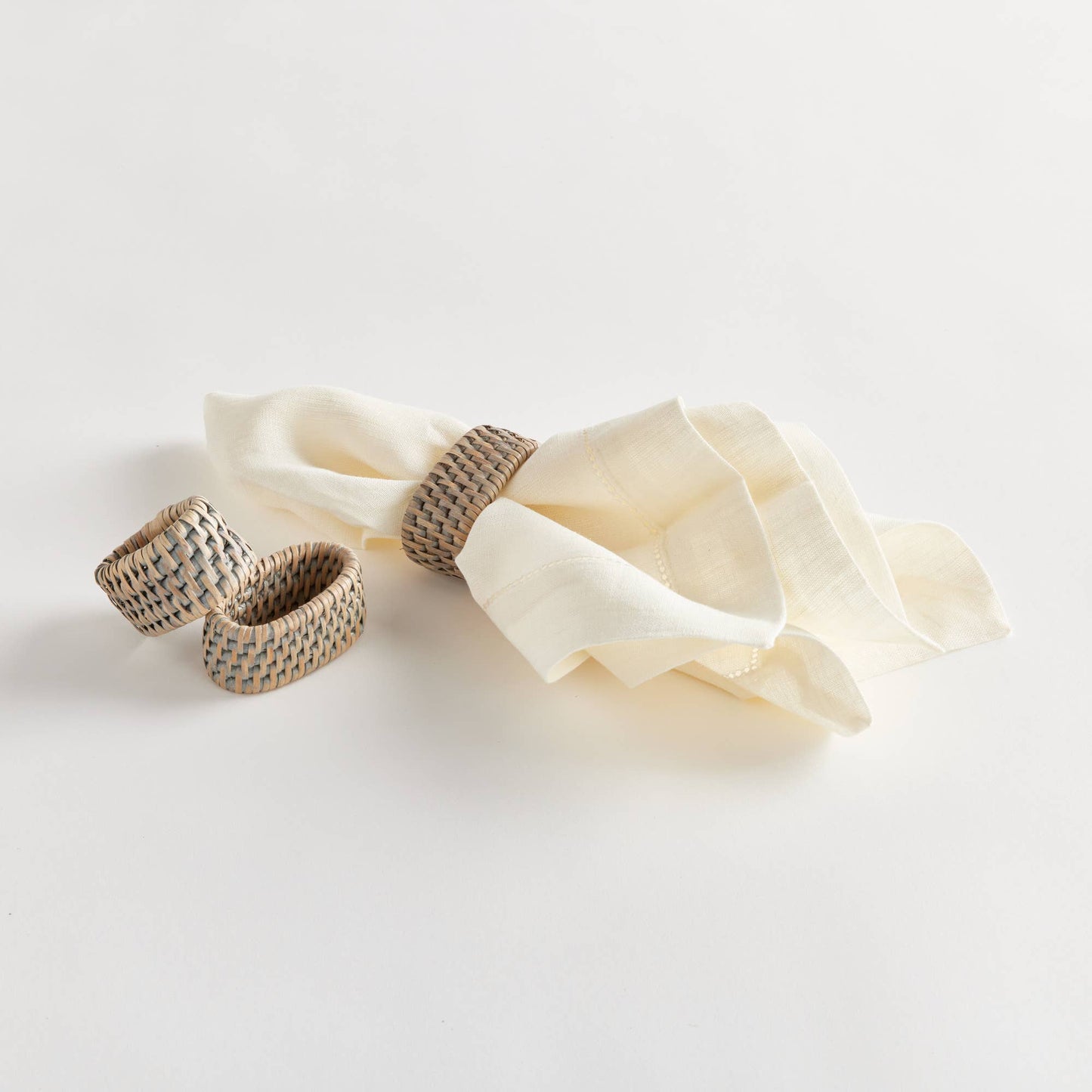 Burma Rattan Napkin Ring - Graywash