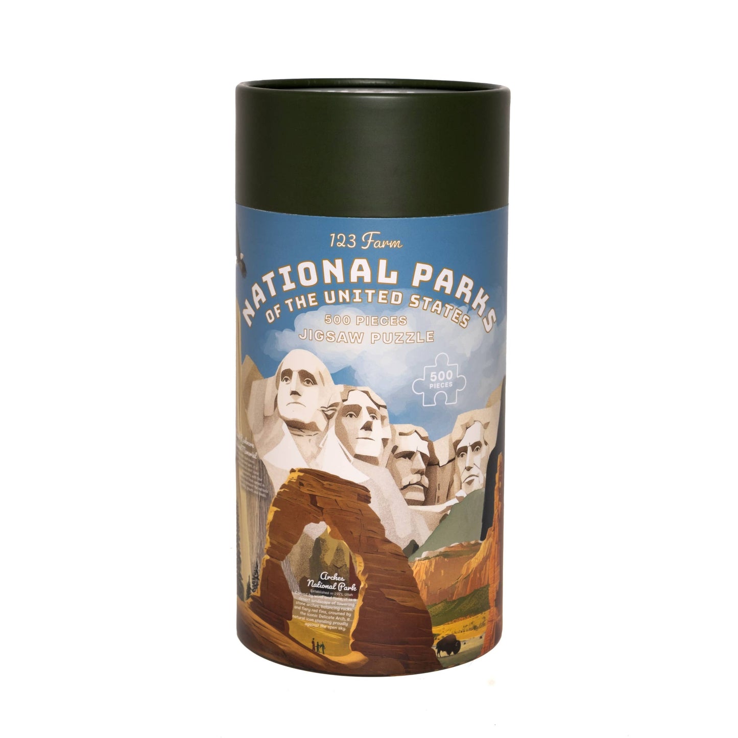 123 Farm - National Parks Puzzle – 500 Pc Tube with Illustrations