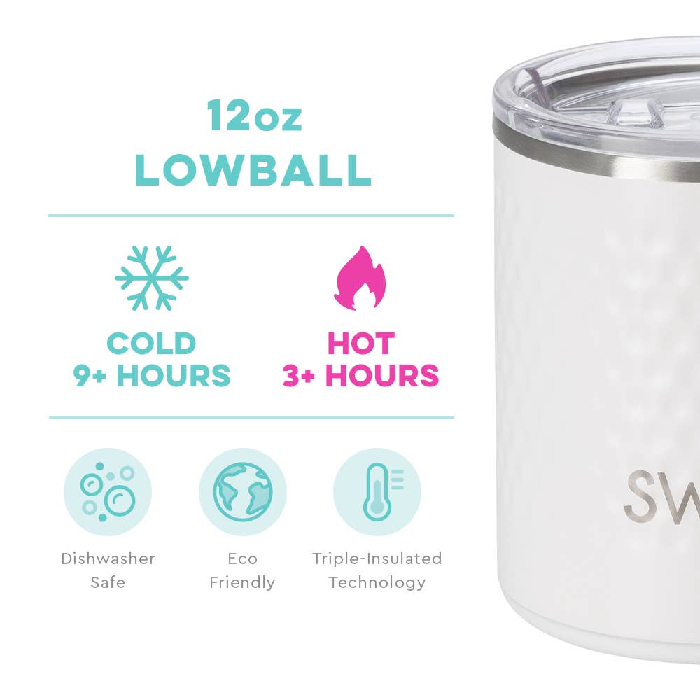 Swig - White Golf Ball Lowball Tumbler (12oz)