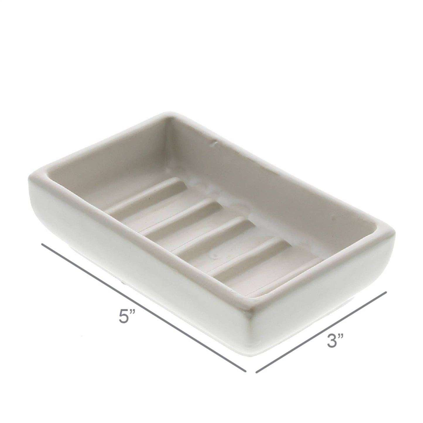 Luna Ceramic Soap Dish - Rect - Matte White