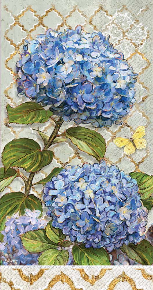 Paper Guest Towels 16 count Blue Heirloom Flowers